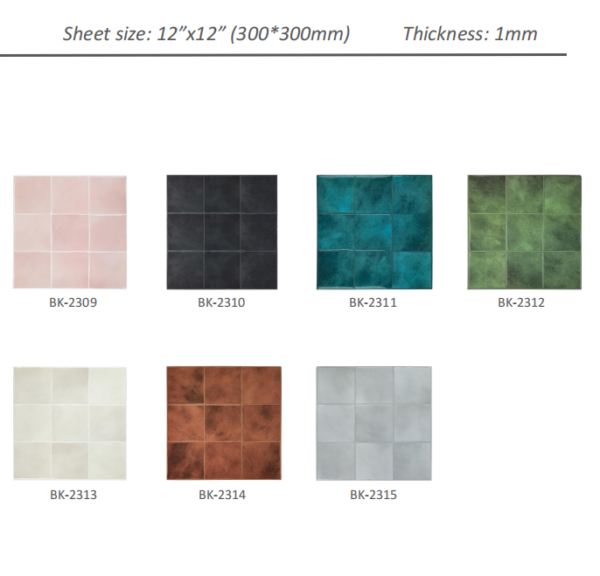 Square 3D Mosaic Wall Stickers
