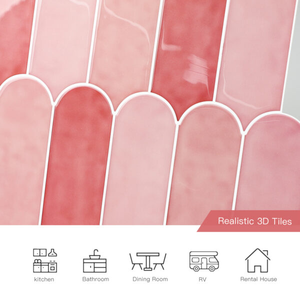 混粉色细节 Self Adhesive 3D Wall Stickers