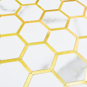 2 Stone Look and Gold Hexagon Mosaic
