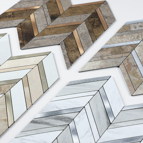 EH-2381 (11) Peel and Stick Chevron Aluminum Mosaic
