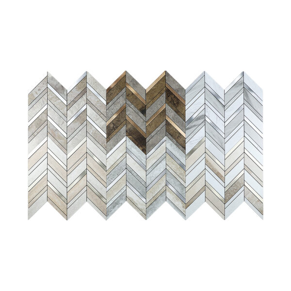 EH-2381 (6) Peel and Stick Chevron Aluminum Mosaic
