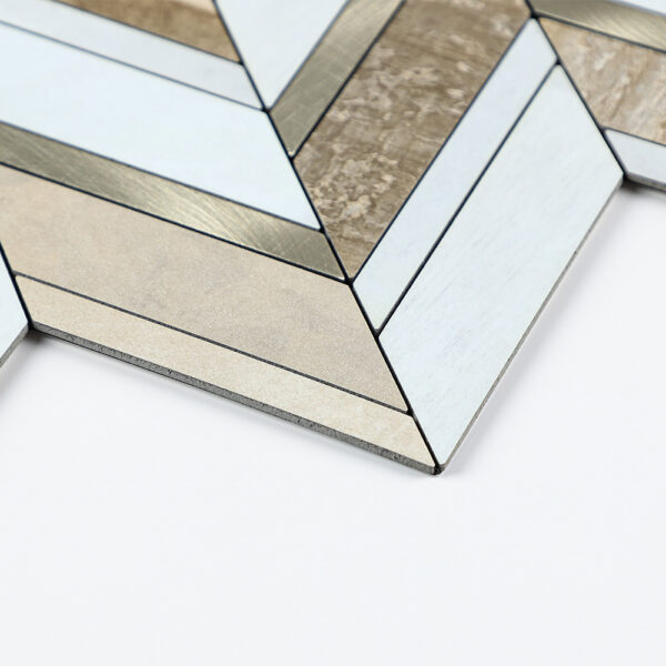 EH-2387 (3) Peel and Stick Chevron Aluminum Mosaic