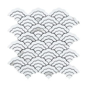 scallop Peel and Stick Tile Backsplash