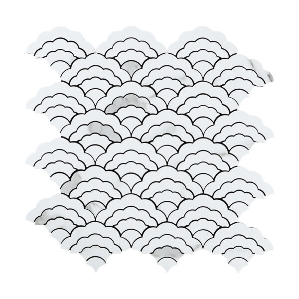 scallop Peel and Stick Tile Backsplash