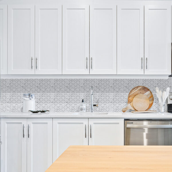 scallop Peel and Stick Tile Backsplash
