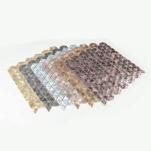 Black Mesh-Backed Metal Tile