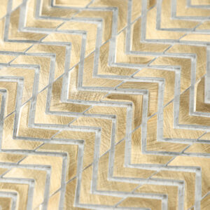 JHL21 (4) Herringbone Mesh-Backed Metal Mosaic