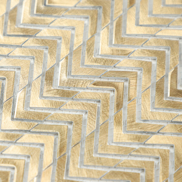 JHL21 (4) Herringbone Mesh-Backed Metal Mosaic