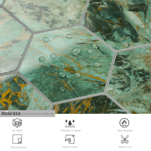 SPC Hexagon Peel and Stick Tile