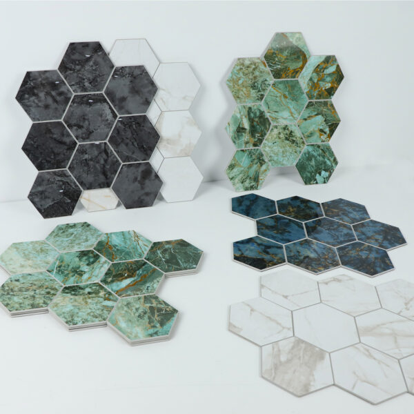 SPC Hexagon Peel and Stick Tile