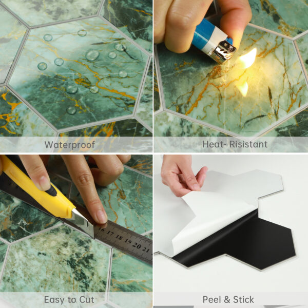 SPC Hexagon Peel and Stick Tile