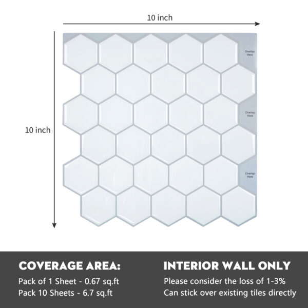 Hexagon Mosaic Tile Stickers