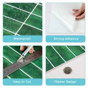 特点1 绿色 Dark Green Peel and Stick Tiles Sticker